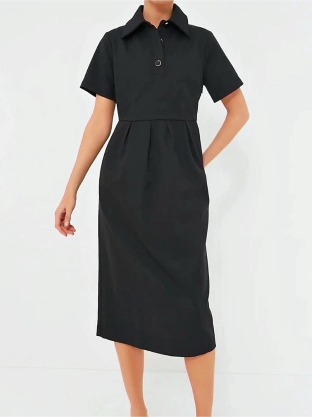 Pomander Place Mackenzie Black Midi Dress Size Large